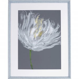 Lorell 04478 White Flower Design Framed Abstract Art