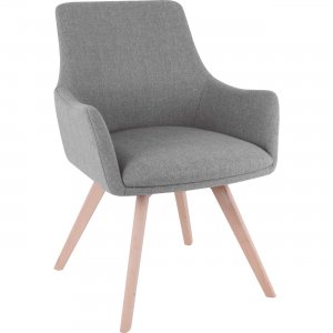 Lorell 68560 Gray Flannel Guest Chair with Wood Legs