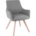 Lorell 68560 Gray Flannel Guest Chair with Wood Legs