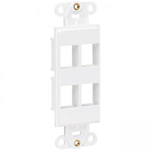 Tripp Lite N042D-004V-WH Center Plate Insert, Decora Style - Vertical, 4 Ports