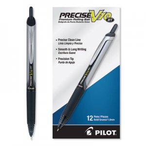 Pilot PIL13450 Precise V10RT Retractable Roller Ball Pen, Bold 1 mm, Black Ink/Barrel, Dozen