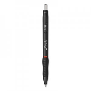 Sharpie S-Gel SAN2096166 S-Gel Retractable Gel Pen, Fine 0.5 mm, Red Ink, Black Barrel, Dozen