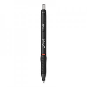 Sharpie S-Gel SAN2096166 S-Gel Retractable Gel Pen, Fine 0.5 mm, Red Ink, Black Barrel, Dozen
