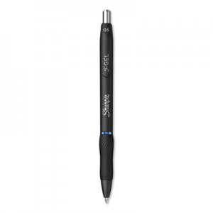 Sharpie S-Gel SAN2096146 S-Gel Retractable Gel Pen, Fine 0.5 mm, Blue Ink, Black Barrel, Dozen