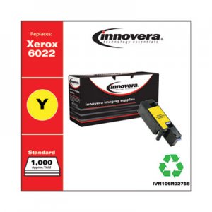 Innovera IVR106R02758 Remanufactured Yellow Toner, Replacement for Xerox 6022 (106R02758), 1,000 Page-Yield