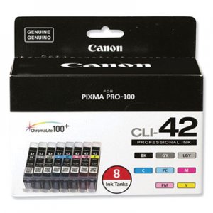 Canon CNM6384B007 6384B007 (CLI-42) ChromaLife100+ Ink, Black/Cyan/Gray/Light Gray/Magenta/Photo Cyan/Photo Magenta/Yellow