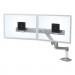 Ergotron ERG45489026 LX Dual Direct Monitor Arm, For 25" Monitors, 360 deg Rotation, 30 deg Tilt, 360 deg Pan, Polished