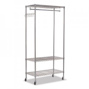 Alera ALEGR363618SR Wire Shelving Garment Rack, 30 Garments, 36w x 18d x 75h, Silver