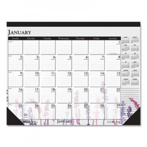 House of Doolittle HOD1976 100% Recycled Contempo Desk Pad Calendar, 18.5 x 13, Wild Flowers, 2021