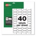 Avery AVE60529 PermaTrack Destructible Asset Tag Labels, Laser Printers, 0.75 x 1.5, White, 40/Sheet, 8 Sheets/Pack