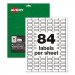 Avery AVE60534 PermaTrack Tamper-Evident Asset Tag Labels, Laser Printers, 0.5 x 1, White, 84/Sheet, 8 Sheets/Pack