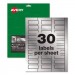 Avery AVE61524 PermaTrack Metallic Asset Tag Labels, Laser Printers, 0.75 x 2, Metallic Silver, 30/Sheet, 8 Sheets/Pack