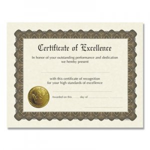 Great Papers! COS930600 Ready-to-Use Certificates, 11 x 8.5, Ivory/Brown, Excellence, 6/Pack