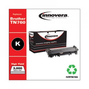 Innovera IVRTN760 Remanufactured Black High-Yield Toner, Replacement for Brother TN760, 3,000 Page-Yield