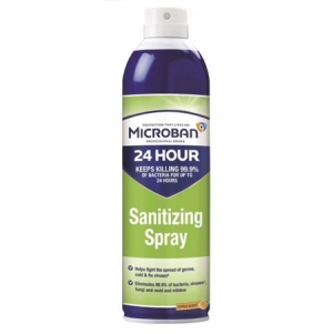 Microban PGC30130 24-Hour Disinfectant Sanitizing Spray, Citrus, 15 oz Aerosol Spray, 6/Carton