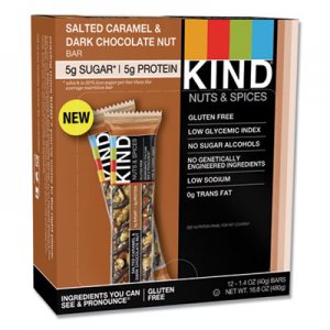 KIND KND26961 Nuts and Spices Bar, Salted Caramel and Dark Chocolate Nut, 1.4 oz, 12/Pack