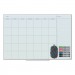 U Brands UBR3967U0001 Floating Glass Dry Erase Undated One Month Calendar, 36 x 24, White