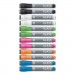 U Brands UBR2913U0012 Bullet Tip Low-Odor Liquid Glass Markers with Erasers, Assorted Colors, 12/Pack