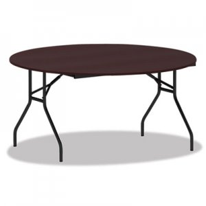 Alera ALEFT7260DMY Round Wood Folding Table, 59 Dia x 29 1/8h, Mahogany