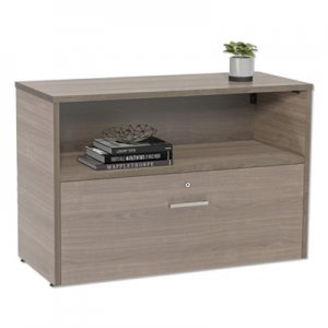 Linea Italia LITUR604NW Urban 36" Credenza, Bottom Pedestal, 35.25w x 15.25d x 23.75h, Natural Walnut