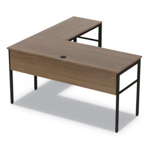 Linea Italia LITUR602NW Urban Series L- Shaped Desk, 59" x 59" x 29.5", Natural Walnut