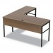 Linea Italia LITUR602NW Urban Series L- Shaped Desk, 59" x 59" x 29.5", Natural Walnut