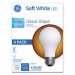 GE GEL99190 Classic LED Soft White Non-Dim A19 Light Bulb, 8 W, 4/Pack