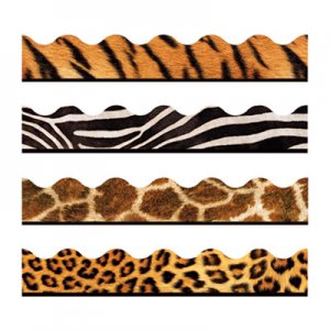 TREND TEPT92917 Terrific Trimmers Print Board Trim, 2 1/4" x 156 ft, Animal Prints, Assorted