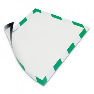 Durable DBL4772131 DURAFRAME Security Magnetic Sign Holder, 8 1/2" x 11", Green/White Frame, 2/Pack