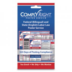 ComplyRight COS098434 Labor Law Poster Service, "State Labor Law", 4w x 7h