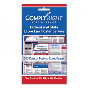 ComplyRight COS098433 Labor Law Poster Service, "State/Federal Labor Law", 4w x 7h