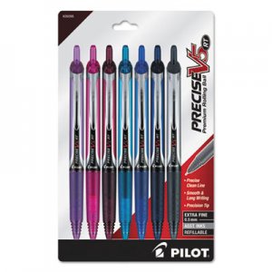 Pilot PIL26095 Precise V5RT Retractable Roller Ball Pen, 0.5mm, Assorted Ink/Barrel, 7/Pack