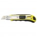 Boardwalk BWKUKNIFE25 Rubber-Gripped Retractable Snap Blade Knife, Straight-Edged, Black/Yellow