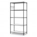 Alera ALESW653618BA 5-Shelf Wire Shelving Kit with Casters and Shelf Liners, 36w x 18d x 72h, Black Anthracite