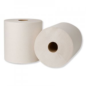 Tork TRK218004 EcoSoft Hardwound Roll Towels, 800 ft x 8 in, Natural White, 6 Rolls/Carton