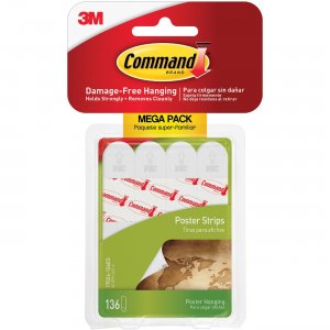 Command 17024136ES Removable Adhesive Poster Strips