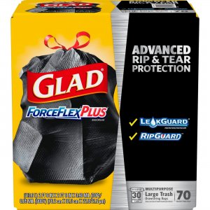 Glad 70358BD ForceFlexPlus Drawstring Large Trash Bags