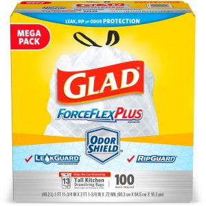 Glad 70427PL ForceFlex Tall Kitchen Trash Bags