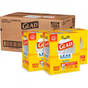Glad 78564CT Strong Tall Kitchen Trash Bags