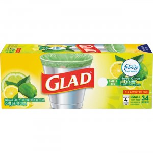 Glad 79120 OdorShield Drawstring Small Trash Bags