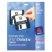 Avery AVE6490 Laser/Inkjet 3.5" Diskette Labels, White, 375/Pack