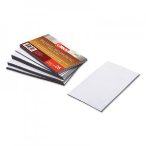 ZEUS BAU66200 Business Card Magnets, 3 1/2 x 2, White, Adhesive Coated, 25/Pack