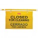 Rubbermaid Commercial 9S1600YLCT Closed/Cleaning Safety Sign