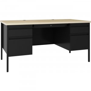 Lorell 60930 Fortress Maple Top Double-pedestal Desk