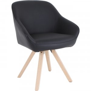 Lorell 68564 Natural Wood Legs Modern Guest Chair