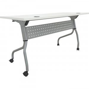 Lorell 60744 White Laminate Flip Top Training Table