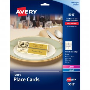 Avery 05012 Ivory Place Cards, Two-Sided Printing, 1-7/16" x 3-3/4" , 150 Cards (5012)