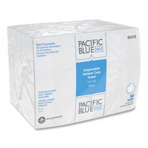 Georgia Pacific Professional GPC80535 Pacific Blue Select Disposable Patient Care Washcloths, 9.5 x 13, White, 50/Pack, 20 Packs