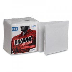 Brawny GPC28612 Professional Cleaning Towels, 1-Ply, 12 x 13, White, 50/Pack, 12 Packs/Carton