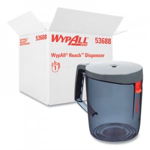 WypAll KCC53688 Reach Towel System Dispenser, 9.5 x 7 x 8.75, Black/Smoke